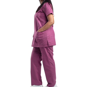 Uniforme médico de punto de color sólido para mujer, uniforme médico impreso de diseño personalizado para uso hospitalario, ropa de calle transpirable - Product Image 6