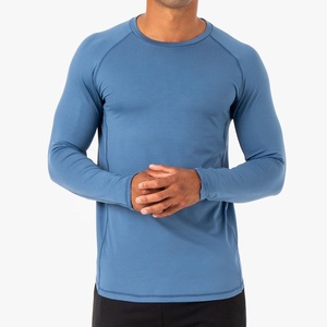 Camiseta de Manga Larga Casual de Alta Calidad, Ecológica, Transpirable, 220g, 100% Algodón Jersey, para Hombre, con Logotipo Personalizado en la Parte Delantera - Product Image 3