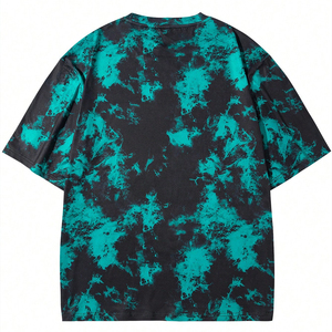 เสื้อยืดผู้ชายไซส์ใหญ่ระบายอากาศได้ดีผ้าคอตตอนมัดย้อมแขนสั้นพิมพ์ซับลิเมชัน100% ลำลองฤดูร้อน - Product Image 2