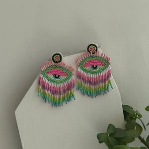 Pendientes Bordados, Diseños de Pendientes con Cuentas, Pendientes Hechos a Mano para Mujer, Joyería Festiva para Fiestas al Mejor Precio, Pendientes con Cuentas - Product Image 6