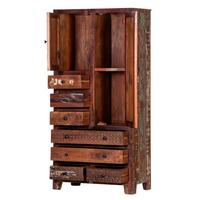 Armoire et armoire de salle de bains en bois récupéré industriel de finition rustique de meubles de salon