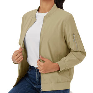 Veste bomber pour femme en tissu uni et à séchage rapide, style 2025, dernière tendance, en vente - Product Image 3