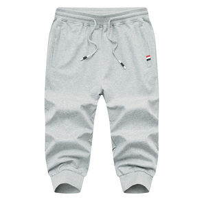 Ropa deportiva de pana de poliéster/algodón para hombre, pantalones de chándal atléticos de secado rápido, transpirable, cintura media, temporada de primavera, cierre con cordón - Product Image 5