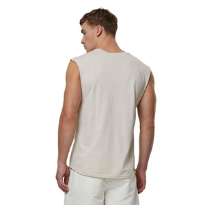 Camiseta sin mangas personalizada OEM 2026 para hombre, de punto ligero, con aberturas, de secado rápido, de elastano y poliéster, diseño deportivo holgado, ropa para hombre - Product Image 5