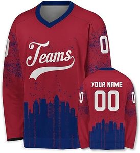 Personnalisable Full Sublimé Maillot de Hockey sur Glace Respirant Stretch Tissu Nom Logo Options Diverses Options de Couleur de Style pour - Product Image 6