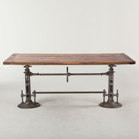 Meist verkaufte rustikale Industrie Reclaimed Recycled Wood verstellbarer Esstisch Beste Qualität Angemessene Esszimmer Werkstatt