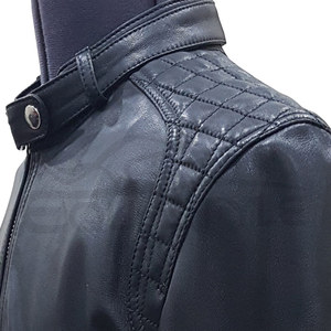 Chaquetas de cuero de motociclista para hombre chaquetas de cuero de marca privada al por mayor de moda motorista Premium con hombros acolchados - Product Image 4