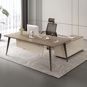 Modern Wood Executive Office <b>Desk</b> Eco Friendly Extendable Commercial Computer Workstation Boss CEO Table Easy Assembly - Product Image 2