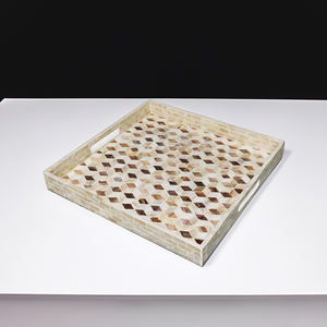 Bandeja ecológica con incrustaciones de nácar de Vietnam, bandeja de servicio duradera hecha a mano para cocina, comedor, restaurante-SM2038 - Product Image 2