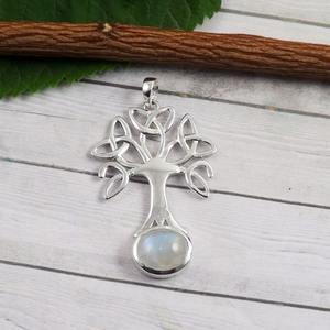 Meilleur cadeau de qualité pour les filles pendentif de conception simple pierre de lune pendentif en pierre précieuse en argent sterling 925 avec bijoux de timbre 925 - Product Image 2