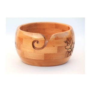 Cuencos de hilo hechos a mano de madera portátiles para tejer y ganchillo tejido personalizado y Croceht Bowl organizador de almacenamiento de bolas de hilo - Product Image 6
