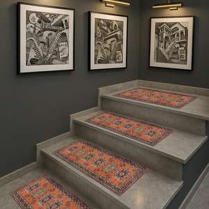 พรมบันไดพิมพ์ลวดลาย-ดีไซน์ทันสมัยทนทานพรมขั้นบันได - Product Image 4