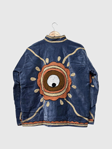 Veste en velours brodée de fleurs, col mandarin, manches longues, vêtements d'hiver pour femmes, taille plus - Product Image 2