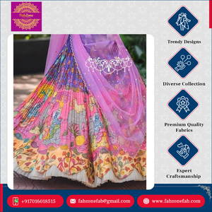 Lehenga Choli de algodón para mujer, estampado Kalamkari de calidad superior con hilo de bordar - Product Image 4