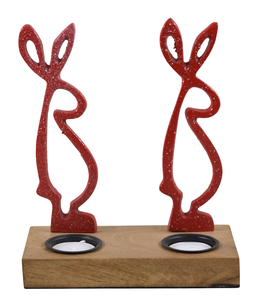 Decoración Navideña de Mesa IHA, Lujosa Artesanía en Forma de Corazón, Aluminio Rojo Plateado, Larga y Mediana, Base para Decoración del Hogar - Product Image 4