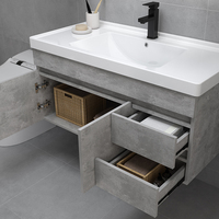 Wastafel Modern kustom satu kombinasi wastafel tunggal kamar mandi Set Vanity desain grafis Bagno melamin persegi panjang ponsel Bagno
