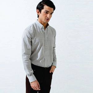 เสื้อเชิ้ตแขนสั้นลำลองทรงเข้ารูปสำหรับผู้ชาย ผ้าฝ้ายฟลานเนล 100% กระดุมเขาสัตว์ ใส่ได้ทุกฤดู - Product Image 4