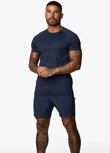 กางเกงขาสั้นออกกำลังกายสำหรับผู้ชายกางเกงขาสั้นผ้าทอสีกรมท่าสำหรับผู้ชายมีซับในตาข่ายชุดออกกำลังกายในยิมเอวยางยืดขายส่ง - Product Image 5