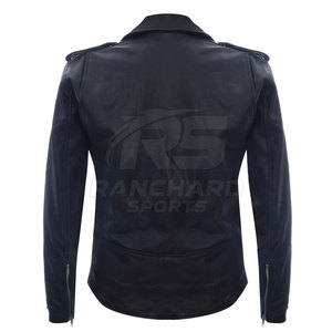 Blouson de moto en cuir imperméable, équipement de conduite durable, protections, blouson de moto en cuir classique - Product Image 4