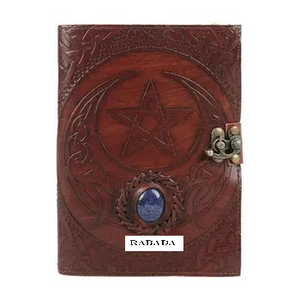 Leather <b>Journal</b> With Unlined Deckle Edge Paper Inch Star Stone Cover Handmade <b>Writing</b> Notebook Diary Bound Daily Notepad - Product Image 3