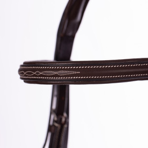 马棕色缰绳花式缝合方形凸起衬垫猎人马术匹配缰绳骑手舒适 - Product Image 2