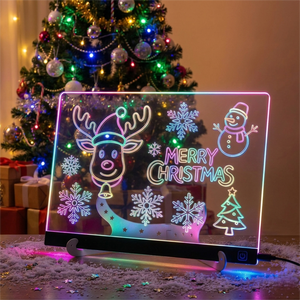 Tableau de <span class=keywords><strong>dessin</strong></span> lumineux effaçable <span class=keywords><strong>à</strong></span> sec, tableau de notes de bureau réutilisable avec support, stylos de couleur pour enfants de 5 <span class=keywords><strong>à</strong></span> 7 ans - Product Image 1