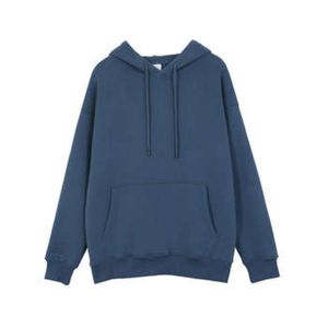 Sudadera con Capucha para Mujer, 100% Algodón, Tejido de Felpa, Transpirable, Color Sólido, Manga Larga, Ropa Casual de Invierno con Bolsillos - Product Image 2