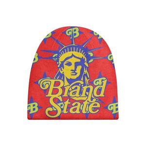 Hot Winter Collection Gorro unisex con patrón bordado 3D personalizado con estampado de sublimación para un aspecto elegante de invierno y playa - Product Image 4