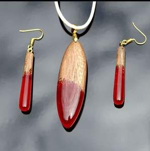 GEOMETRIC SHAPE Hot Gold Foil <b>Black</b> White Resin <b>Heart</b> Shape Earrings Square Round Geometric Wooden Resin Drop Earrings - Product Image 5