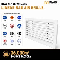 Grille d'aération linéaire en aluminium à 45 degrés - Diffuseur d'air de retour HVAC amovible