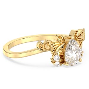 Bague de fiançailles REYES en argent sterling 925, design unique, taille poire, moissanite 0,71 ct, pour femme, cadeau de mariage, bijoux fins - Product Image 3