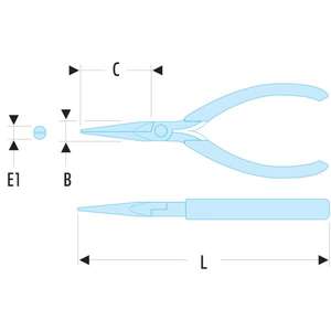 Pince à bec fin demi-ronde Facom ESD pour coupes de précision - Product Image 2