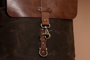 Sac à dos en cuir et toile élégant et luxueux, pour les voyages en plein air, le travail, l'école, la randonnée, durable, unisexe, multi-poches, écologique, vintage - Product Image 3