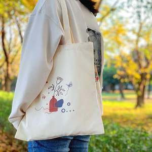 Vente en gros Sac fourre-tout en toile de coton biologique imprimé sur mesure 100% Sacs fourre-tout en coton pour femmes OEM Made in Vietnam - Product Image 4