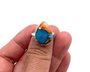 Anillo clásico de plata maciza 925, joyería para mujer, Plata de Ley 925, piedra preciosa turquesa, estilo bohemio, anillo hecho a mano, regalo para mamá - Product Image 1