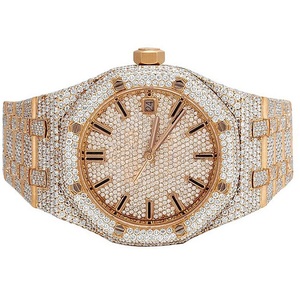 Montre de luxe pour hommes en or rose de qualité supérieure avec large bracelet en acier inoxydable et aiguilles lumineuses pour les magasins de cadeaux et le luxe - Product Image 1