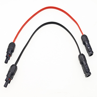 Câble de panneau solaire 0,3 m plat avec connecteur MC4 1000 V 30 A IP67 étanche rouge noir adaptateur pour système photovoltaïque vente en gros