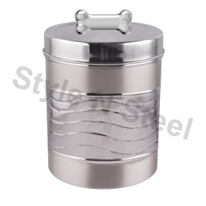 Juego de botes de comida para mascotas Caja de tarro de almacenamiento de recipiente de comida para mascotas de metal de cocina de acero inoxidable - Product Image 4