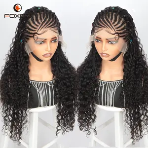 Wholesale Raw Human Braiding Hair Wigs Human Hair Lace Front Wigs Glueless Full Hd Lace Frontal Braided Wigs For Black Women