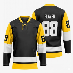 เสื้อฮอกกี้น้ำแข็งแบบซับลิเมชั่นสั่งทำพิเศษ พร้อมผ้าตาข่ายระบายอากาศ สีติดทนนาน ป้องกันแบคทีเรีย พื้นผิวเรียบเนียน - Product Image 4