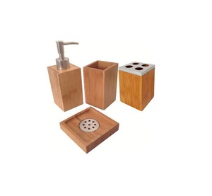 Artisanat fait main, nouveau design, ensemble de salle de bain en bois naturel 3 pièces, fait main, haute qualité, taille personnalisée, porte-shampoing en bois - Product Image 3