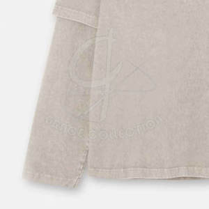 Style Street Wear coupe surdimensionnée avec 100% coton manches doubles T-shirts pour hommes personnalisés votre propre logo de marque - Product Image 5