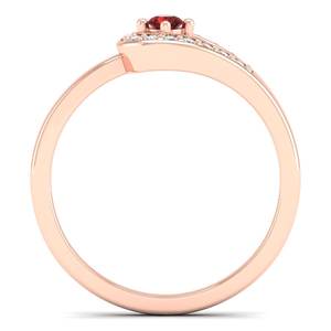 แหวนเงินแท้ 925 ประดับมอยส์ซาไนต์ VVS ทรงกลม 0.08 กะรัต และพลอยโกเมน ดีไซน์หรูหราสำหรับผู้หญิง จากโรงงาน REYES ราคาขายส่ง - Product Image 4