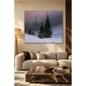 Impression sur toile de Fida Caspar David Friedrich : Piniers enneigés et cathédrale dans la brume - Product Image 5