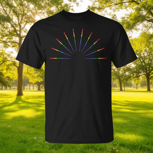 T-Shirt Unisex Rainbow Sunshine Burst, Manica Corta, Collo Tondo, Stampa Digitale, Abbigliamento Promozionale - Product Image 4