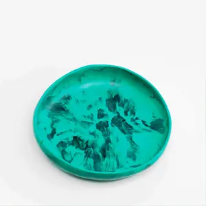 Plateaux en résine exclusifs de luxe vintage conçus Plateau de service écologique pour les centres de villégiature Top Style Snack Coffee Dessert Plates - Product Image 3