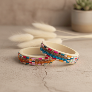 Ensemble de 2 bracelets en laque Mosaic Bloom - Product Image 1