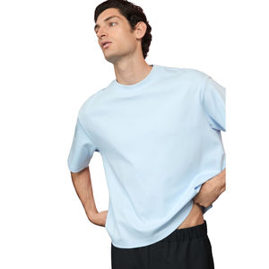 T-Shirt Streetwear Blank Soft Heavyweight Embroidered Technics O-Neck Short T-shirt 100% coton pour homme coupe ample imprimé - Product Image 2