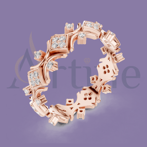 แหวนแต่งงานดีไซน์เนอร์10K สีทอง - Product Image 1