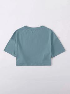 Camiseta de algodón y poliéster para mujer, prenda de vestir, con logotipo personalizado y cuello redondo, a precio de venta al por mayor, OEM - Product Image 2